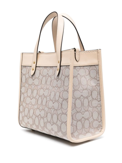 Shop Coach Field Monogram-pattern Tote Bag In Nude