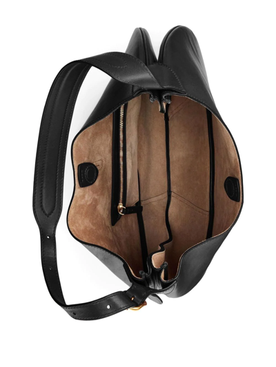 Polo Ralph Lauren Sport Calf Leather Shoulder Bag In Schwarz