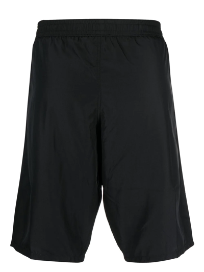 Shop Balmain Logo-print Swim Shorts In Black