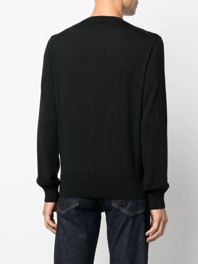 Shop Tom Ford Fine Knit Wool Jumper In Black