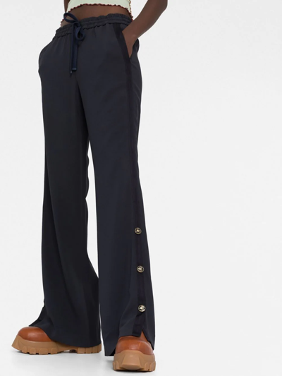 Shop Etro Drawstring Straight-leg Trousers In Blau