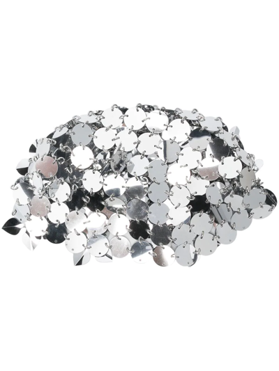 Shop Rabanne Chainmail Cap Headpiece In Silver