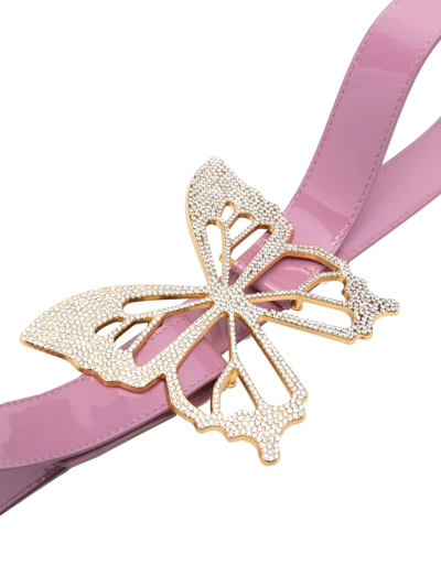 Shop Blumarine Butterfly-buckle Leather Belt In Rosa