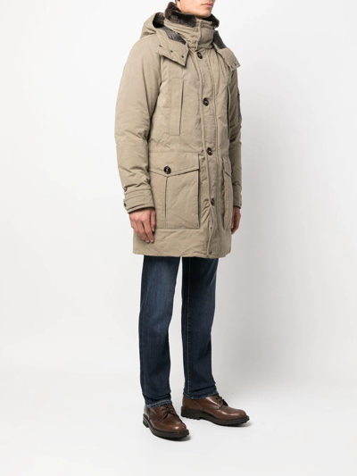 Moorer Teds Padded Duffle Coat In Neutrals
