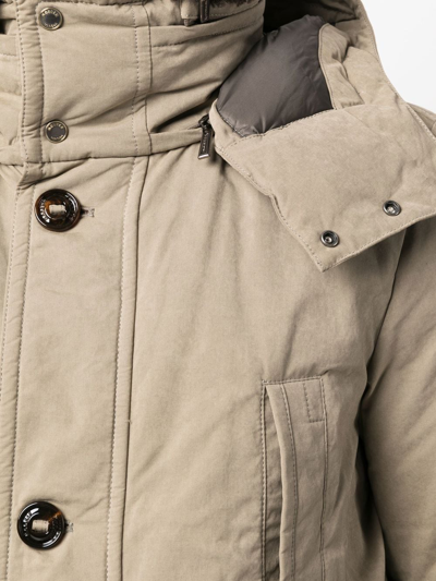 Moorer Teds Padded Duffle Coat In Neutrals