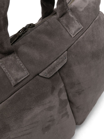 Officine Creative Helmut Suede Briefcase In Grau
