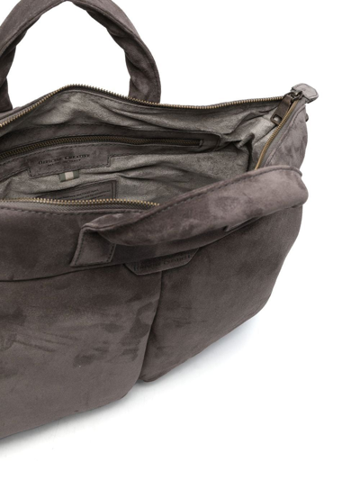 Officine Creative Helmut Suede Briefcase In Grau