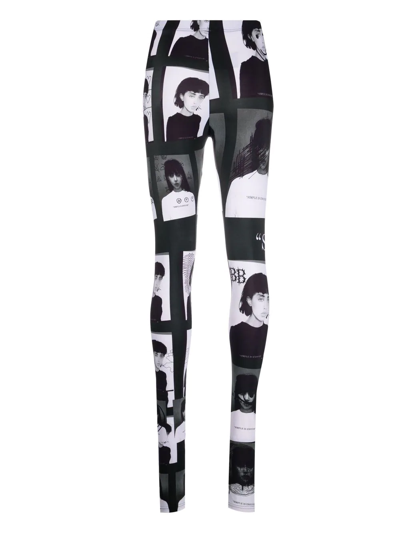 Shop Barbara Bologna Abstract-print High-rise Leggings In Black