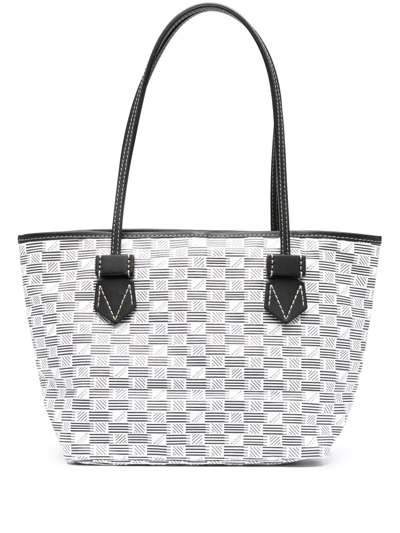 Shop Moreau Abstract-print Leather Tote Bag In Weiss