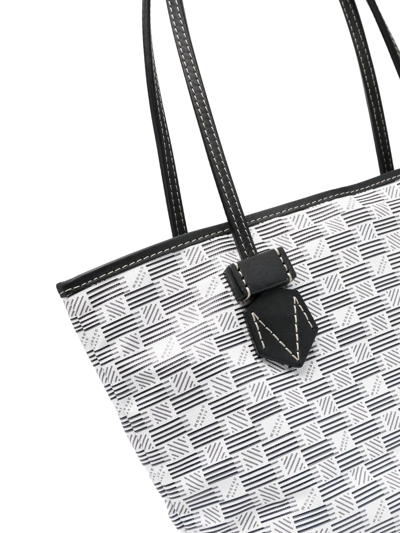Shop Moreau Abstract-print Leather Tote Bag In Weiss