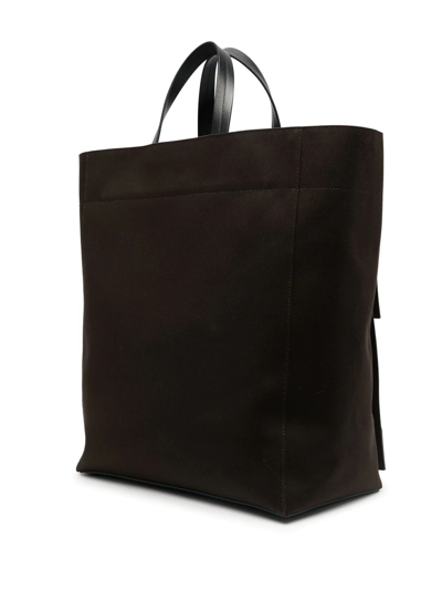 Jil Sander Logo-print Canvas Tote Bag In Braun