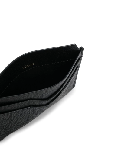 Shop Valextra V-shape Detail Leather Cardholder In Black