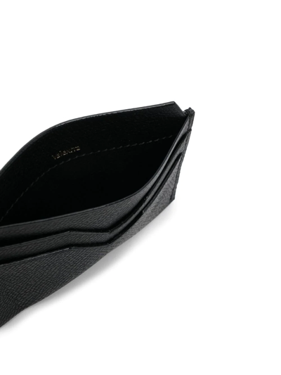 Valextra V-shape Detail Leather Cardholder In Black