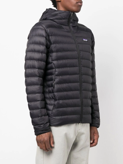 Shop Patagonia Logo-patch Padded Down Jacket In Schwarz