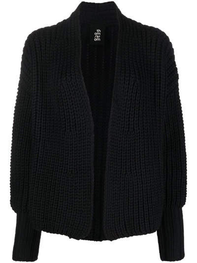 Shop Thom Krom Chunky Knitted Cardigan In Schwarz