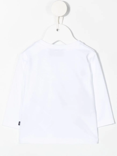 Shop Philipp Plein Junior Logo-print Long-sleeve T-shirt In Weiss