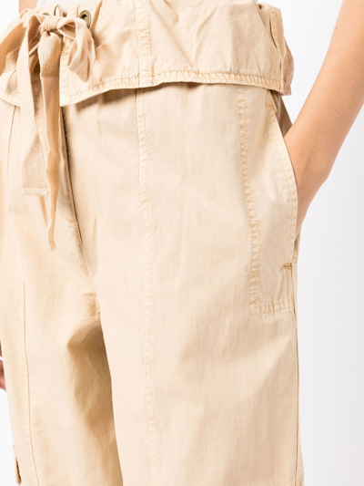 Shop Ulla Johnson Drawstring-waist Cargo Trousers In Neutrals