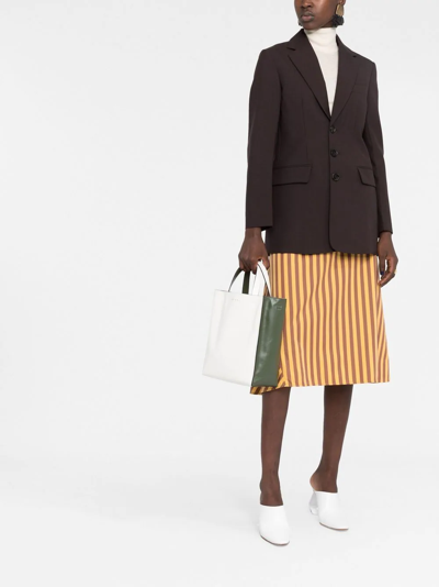 Marni Reversible Single-breasted Virgin Wool Long Blazer In Braun