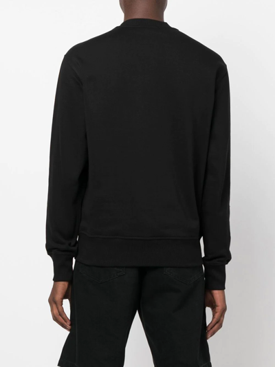 Shop Versace Jeans Couture Graphic-print Crew Neck Sweatshirt In Schwarz