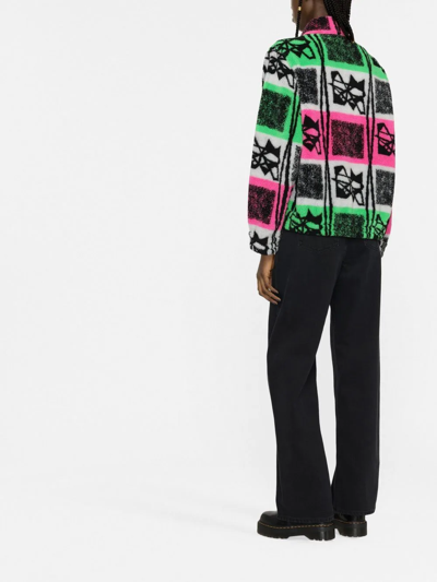 Shop Chopova Lowena Graphic-print Fleece Jacket In Rosa