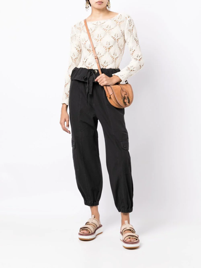 Shop Ulla Johnson Drawstring-waist Cargo Trousers In Black