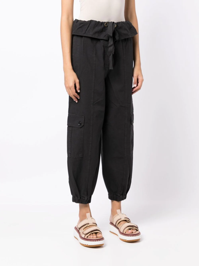 Shop Ulla Johnson Drawstring-waist Cargo Trousers In Black