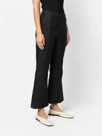 Shop Jil Sander High-waisted Cropped Trousers In Blau