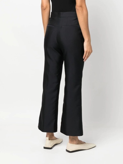 Shop Jil Sander High-waisted Cropped Trousers In Blau