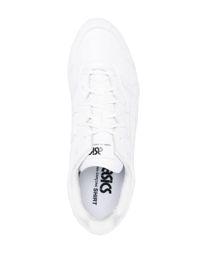 Shop Comme Des Garçons Shirt Low-top Leather Sneakers In Weiss