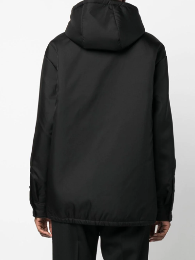 Prada Re-nylon Hooded Jacket In Black