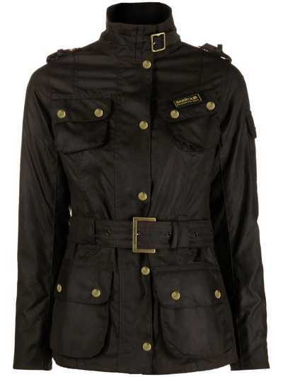 Barbour International Waxed Jacket In Black | ModeSens