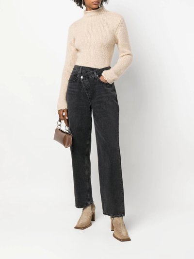 Shop Agolde High-waist Straight-leg Jeans In Schwarz