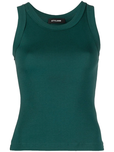 Shop Styland Organic Cotton Vest Top In Grün