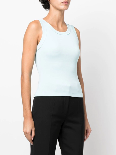 Shop Styland Organic Cotton Vest Top In Blau