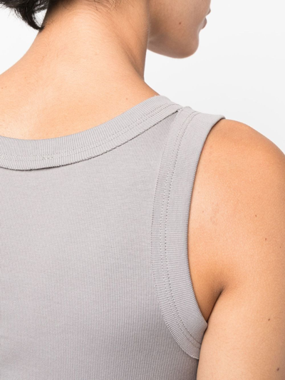Styland Ribbed-knit Cotton Vest In Grau