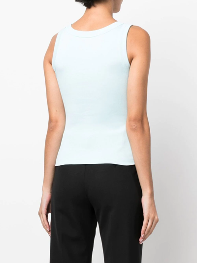 Shop Styland Organic Cotton Vest Top In Blau