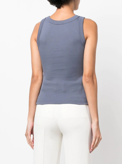 Styland Jersey Ribbed Knit Vest In Blau