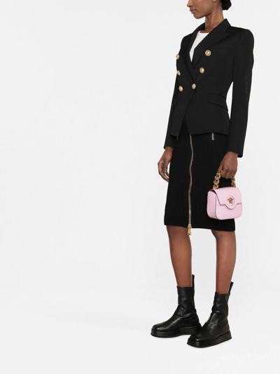 Balmain Double-breasted Wool Blazer In Black