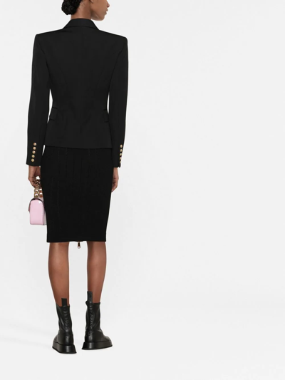 Balmain Double-breasted Wool Blazer In Black