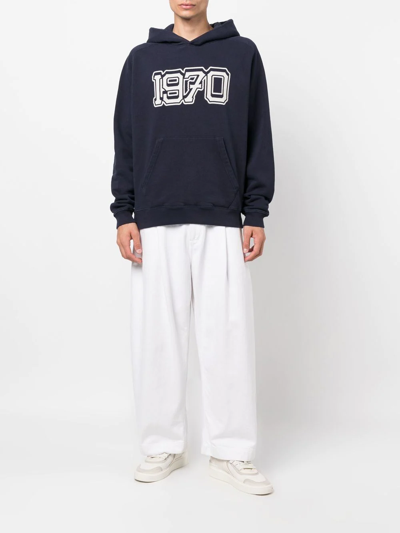 Kenzo 1970-print Detail Hoodie In Blau