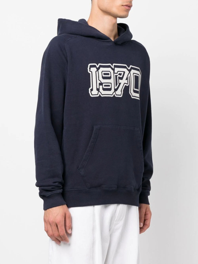 Shop Kenzo 1970-print Detail Hoodie In Blau