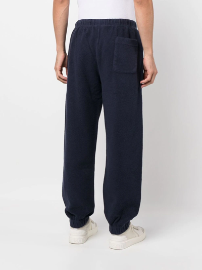 Shop Kenzo Logo-print Fleece Track Pants In Blau