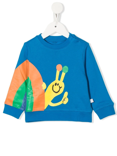 Shop Stella Mccartney Snail-print Crew-neck Sweatshirt In Blau