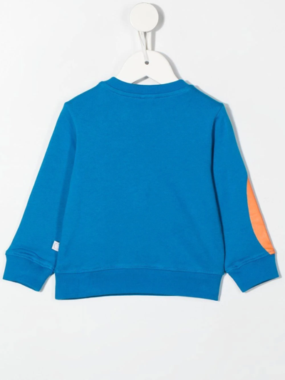 Shop Stella Mccartney Snail-print Crew-neck Sweatshirt In Blau