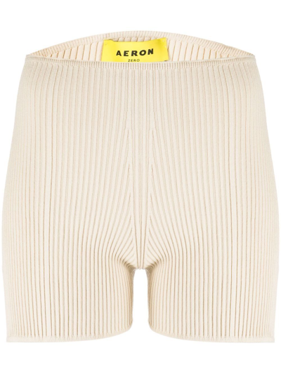 Shop Aeron Rib-knit Cycling Shorts In Nude