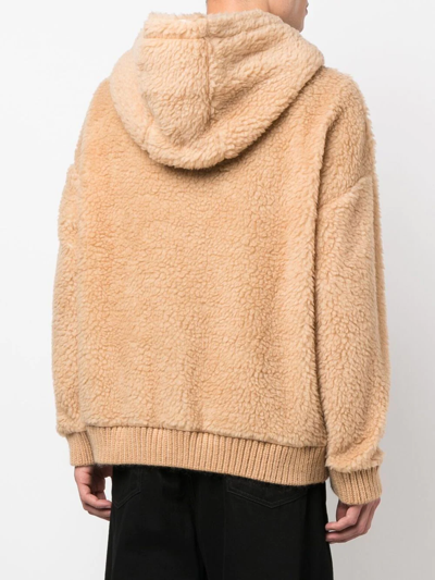 Dsquared2 Logo-patch Fleece Hoodie In Nude