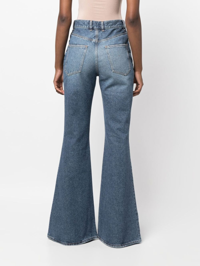 Shop Chloé Flared Denim Jeans In Blau