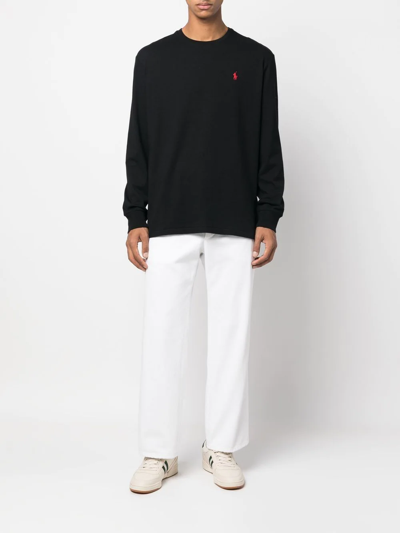 Shop Polo Ralph Lauren Cotton Long-sleeve T-shirt In Schwarz