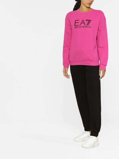 Ea7 Logo-print Sweatshirt In Pink