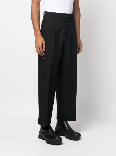 Oamc Combine Cropped Trousers In Black | ModeSens